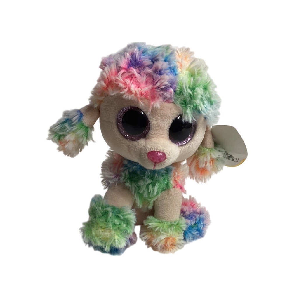 Ty Beanie Boos Rainbow The Poodle Plush Stuffed Animal Toy with‎ Tags